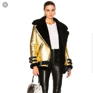 Forever 21 Faux Fur Lined Metallic Moto Jacket!!!